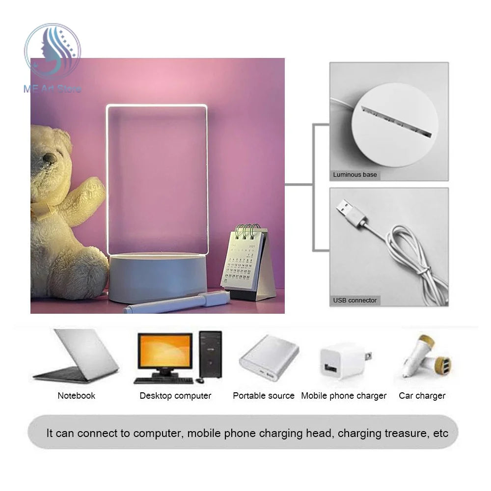 Placa de Notas LED Acrílica