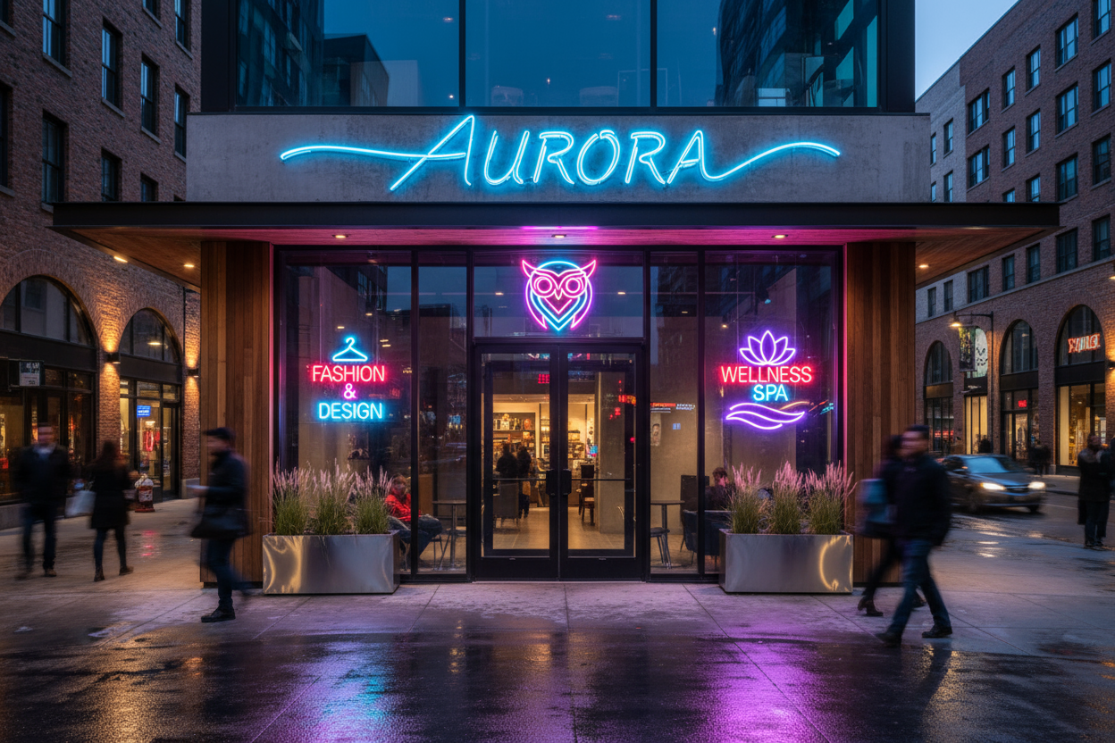 letreiros leds neom em estabelicimentos comerciais